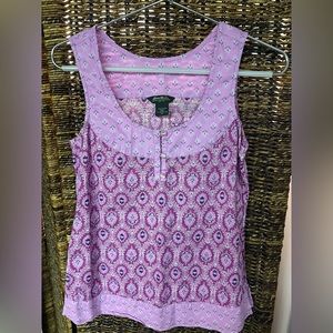 Eddie Bauer- Paisley, Purple‎ Tank Top, Size: XSmall- Pre-Owned